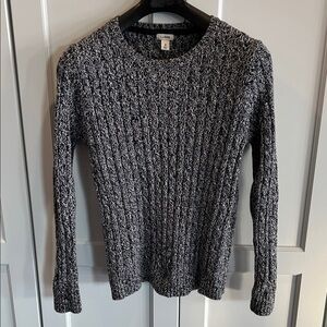 L.L. Bean Black and White Crew Neck Sweater